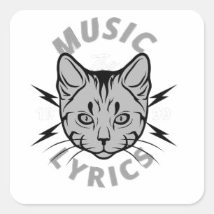 Cat design square sticker