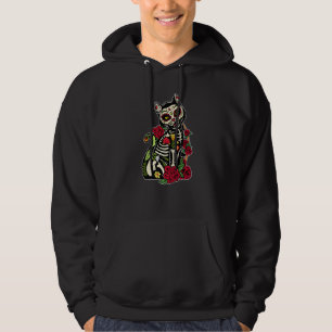 Cat Dia De Los Muertos Women Men Gato Cat Sugar Sk Hoodie
