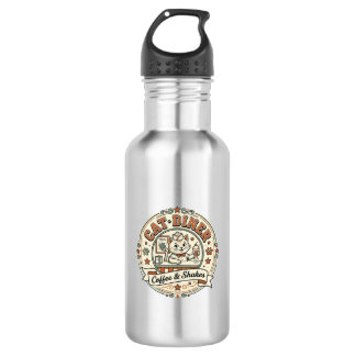 Cat Diner Cat Diner Retro Restaurant Cat Vintage V 532 Ml Water Bottle