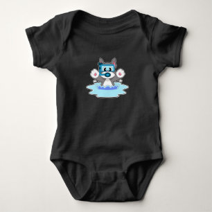 Cat Diver Snorkel Diving Baby Bodysuit