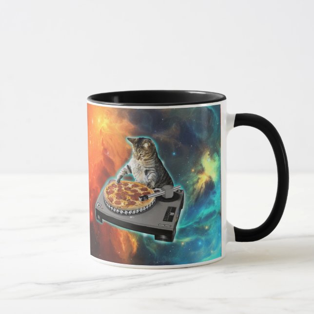 Cat dj disc jockey's sound table mug (Right)