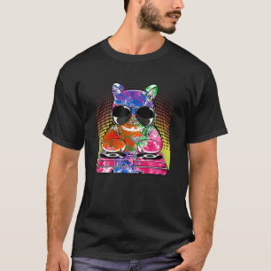 Cat Dj Kitty Sound House Cute Music Pet Owner Anim T-Shirt