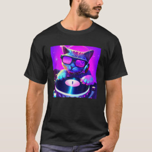 Cat DJ Vaporwave Aesthetic Men Boys Girls Women An T-Shirt