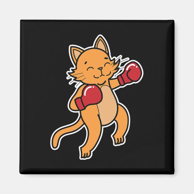 Cat Does Boxing 1  Magnet (Front)
