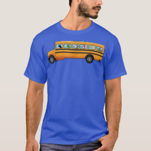 Cat, Dog And Duck In A School Bus Funny13 T-Shirt