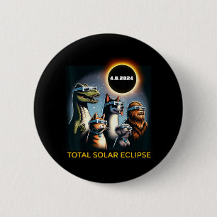 Cat Dog Bigfoot Eclipse Gles Total Solar Eclipse 2 Inch Round Button