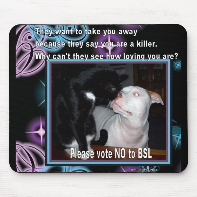 cat dog bsl mouse pad (Front)