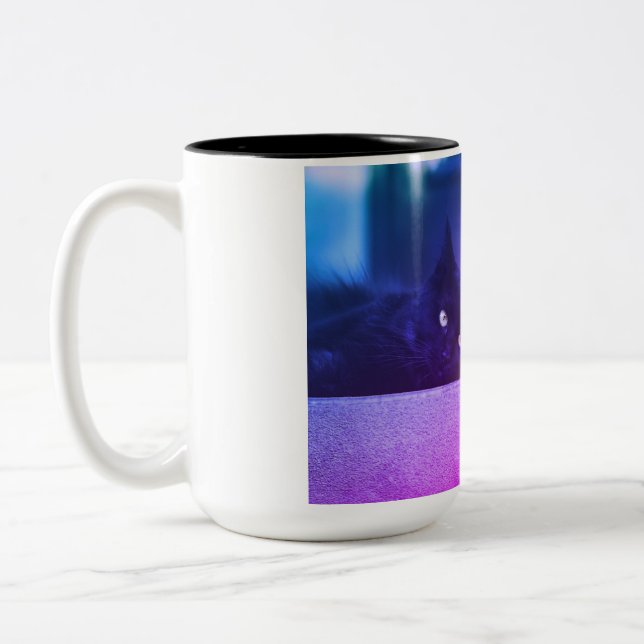 Cat & Dog Cozy Moments Two-Tone Coffee Mug (Left)
