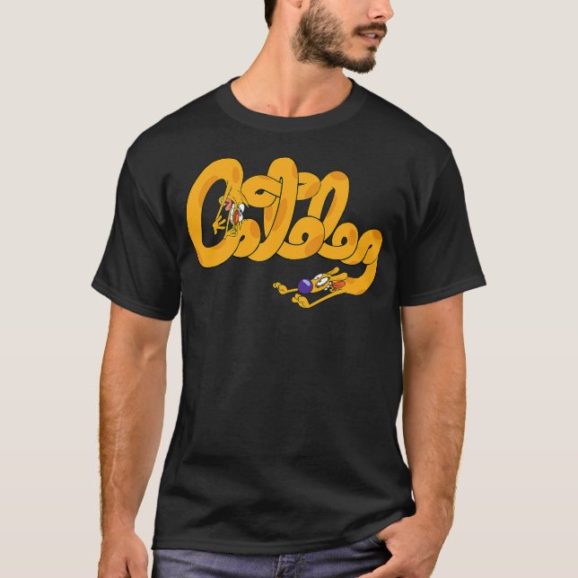 Cat Dog Cursive Nickelodeon T-Shirt (Front)