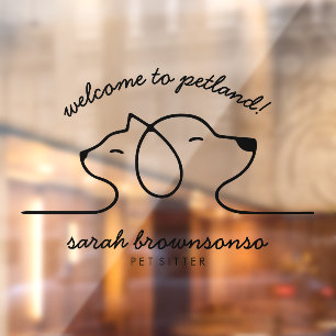 Cat Dog Daycare Storefront Window Cling