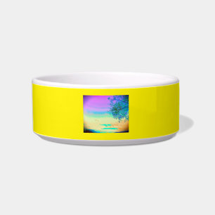 CAT DOG FOOD BOWL CERAMIC STYLE DESIGN