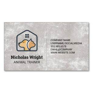 Cat Dog Home   Animals Shelter Services Magnetic Business Card