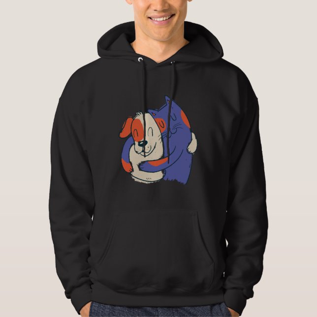 Cat Dog Hugging Hoodie (Front)