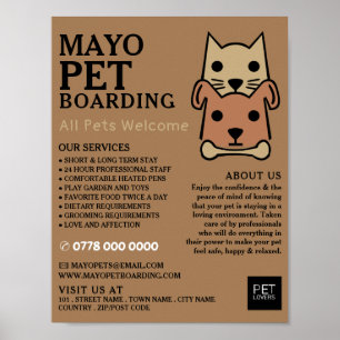 Cat & Dog, Pet Boarding Advertising Poster