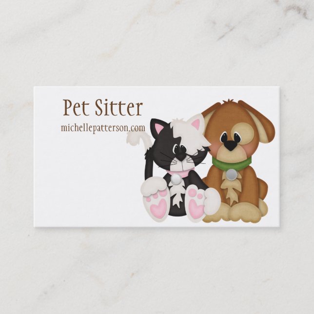Cat & Dog Pet Sitter Business Cards (Front)