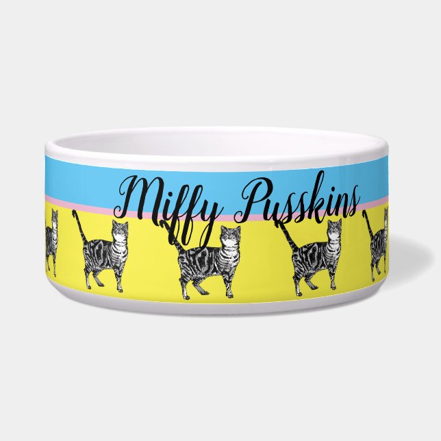Cat Dog Shabby Floral Pastel Yellow Cute Pet Name  (Front)