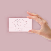 Cat Dog Soft Pink Line Logo Petsitter