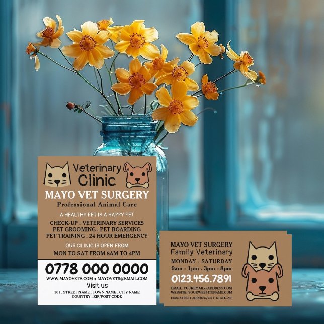 Cat & Dog, Veterinarian, Veterinary Service Flyer (Creator Uploaded)
