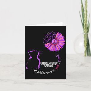 Cat Domestic Violence And Breast Cancer Awareness Card