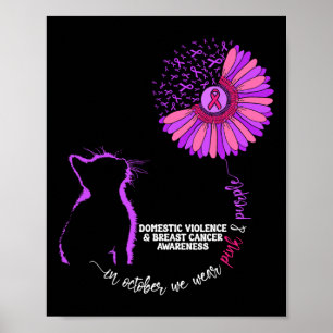 Cat Domestic Violence And Breast Cancer Awareness Poster