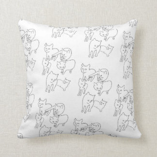 Cat Doodles Throw Pillow