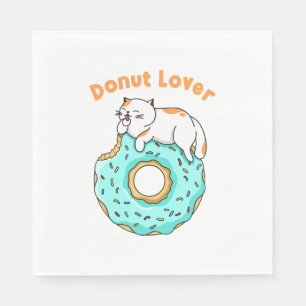 Cat Doughnut Lover Napkin