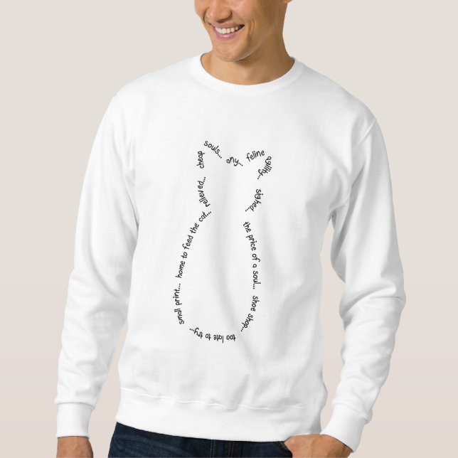 Cat Drabble Sweatshirt (Black Text) (Front)