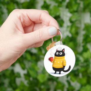 cat drawing keychain