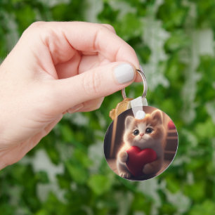cat drawing keychain