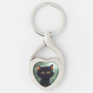 Cat drawing keychain