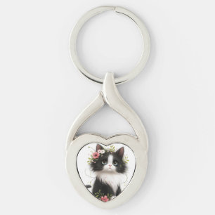 Cat drawing keychain