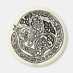 Cat Dreams Celtic Black Ivory Magnet