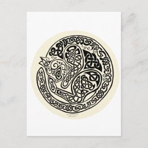Cat Dreams Celtic Black Ivory Postcard