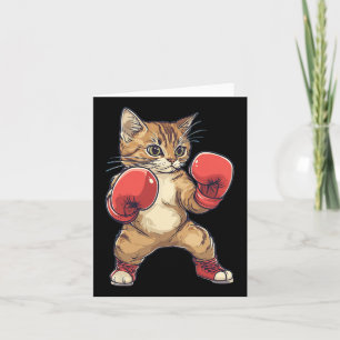 Cat Dressed As A Boxer Funny Boxing Men Women Kids Card