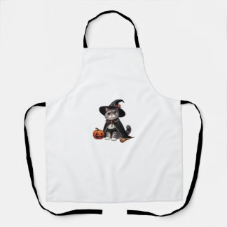 Cat Dressed as a Witch Apron