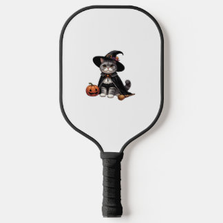 Cat Dressed as a Witch Pickleball Paddle