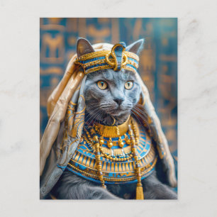 Cat Dressed as Pharaoh Queen Postcard