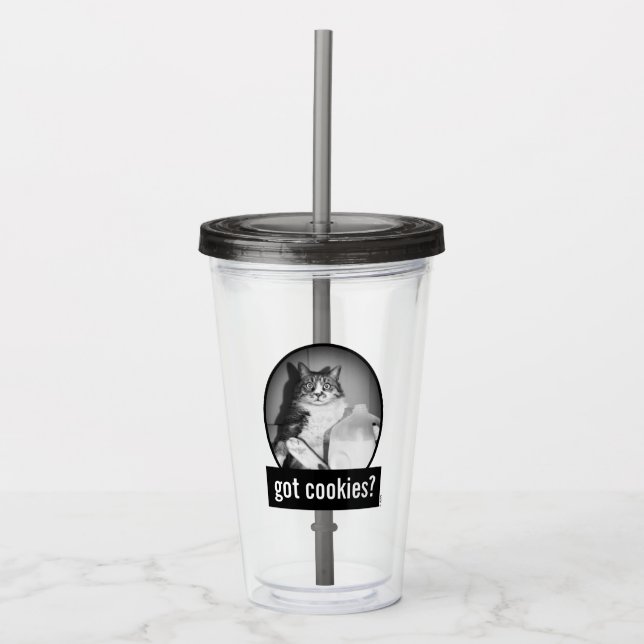 Cat Drinking Milk From Jug Acrylic Tumbler (Front)