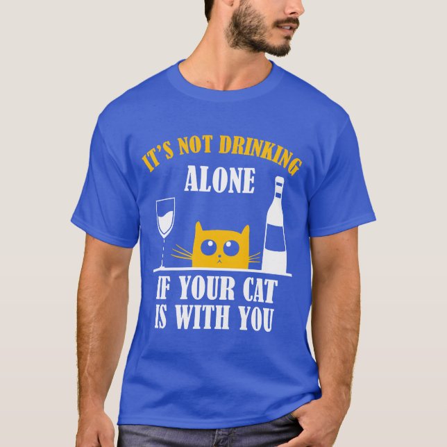Cat Drinking With My Cat Cat Premium retro T-Shirt (Front)