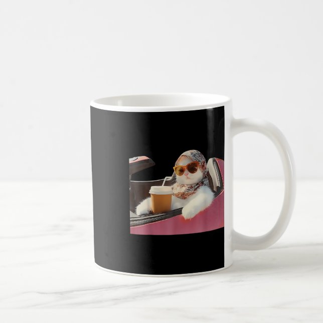 Cat Driving Meme Rage Is Consuming Me Silly Humour Coffee Mug (Right)