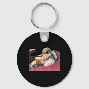 Cat Driving Meme Rage Is Consuming Me Silly Humour Keychain