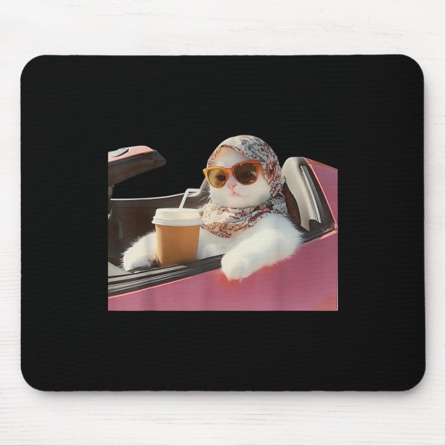 Cat Driving Meme Rage Is Consuming Me Silly Humour Mouse Pad (Front)