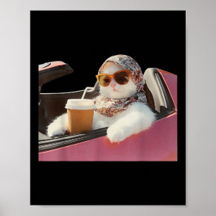 Cat Driving Meme Rage Is Consuming Me Silly Humour Poster