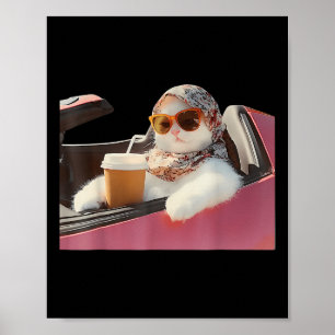Cat Driving Meme Rage Is Consuming Me Silly Humour Poster