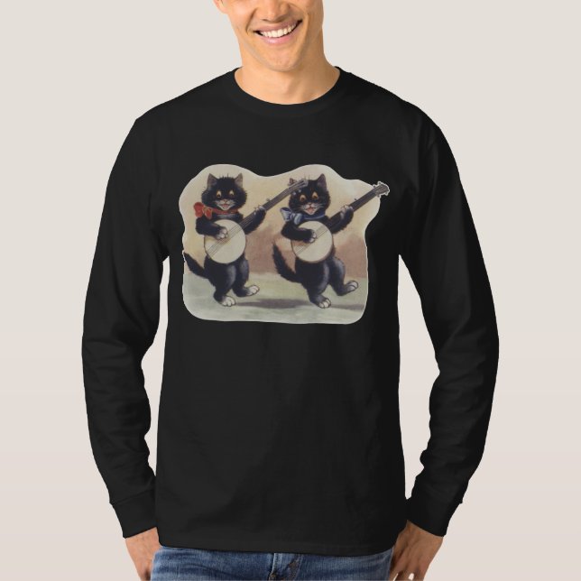 Cat Duo Men's dark long sleeve T-Shirt (Front)