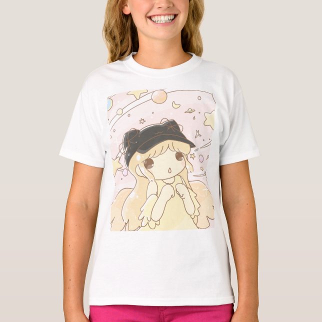 Cat-eared angel T-shirt basic (Front)