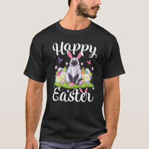 Cat Easter Egg Hunting Floral Himalayan Cat Easter T-Shirt