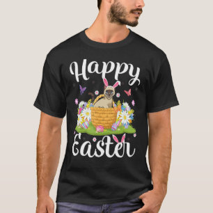 Cat Easter Egg Hunting Floral Siamese Cat Easter S T-Shirt