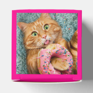 Cat Eating Donut Favor Box