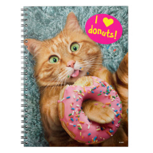 Cat Eating Donut Notebook